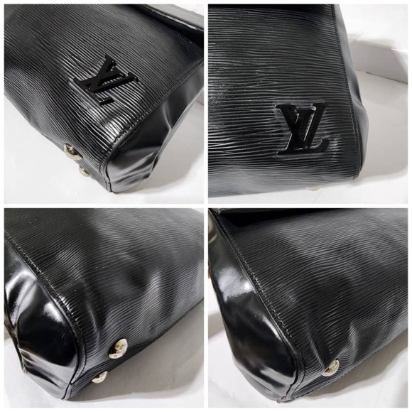 Authentic LOUIS VUITTON Epi Leather Cluny Satchel Bag Black - Picture 13 of 15